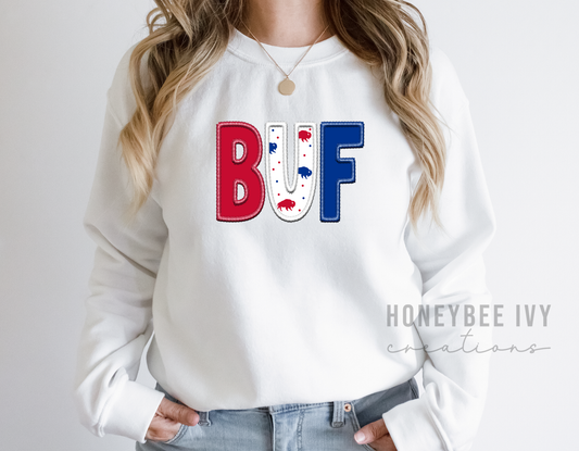 BUF Faux Embroidered Crew